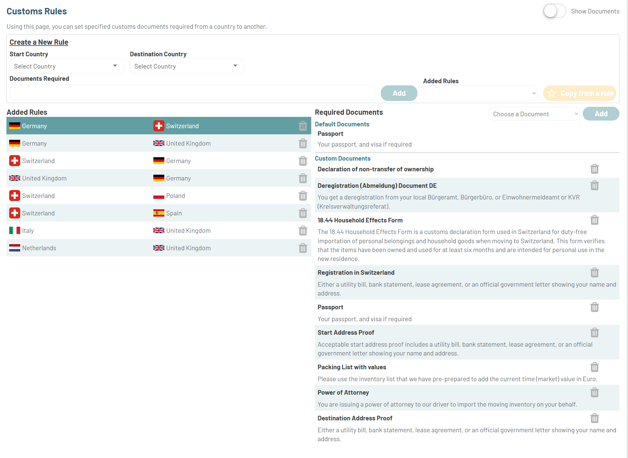Zoll & Dokumente Screenshot
